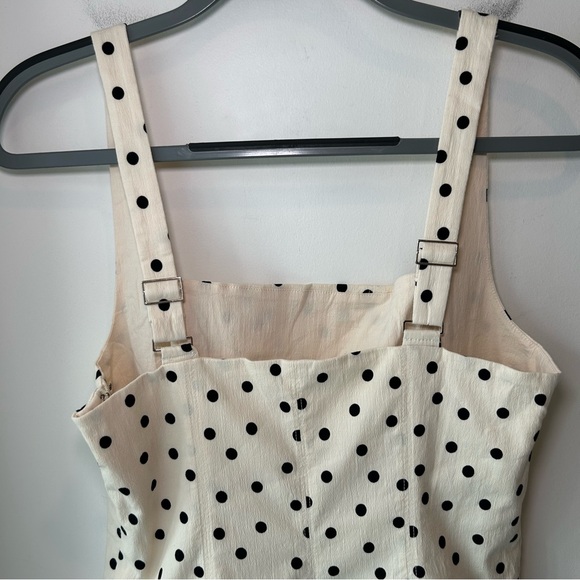 NWT NEW Abercrombie Mila Drop-Waist Mini Dress in Cream Dot Size Large Petite - Picture 8 of 12